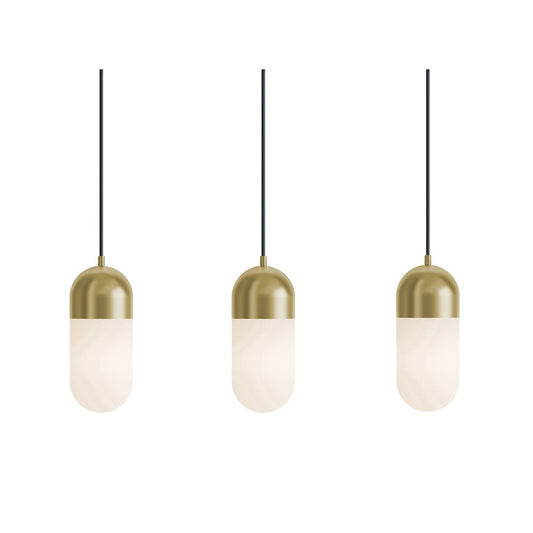 AFX Lighting Irvine 3Lt 45W Linear Pendant, Brass/Frosted - IRVP05LAJUDLBLNR3