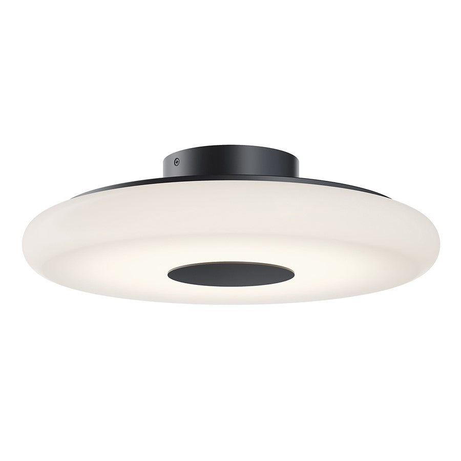 AFX Lighting June 1 Light 18" Flush Mount, Black/White - JUNC18LAJUDBK