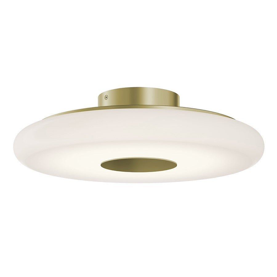 AFX Lighting June 1 Light 18" Flush Mount, Brass/White - JUNC18LAJUDLB