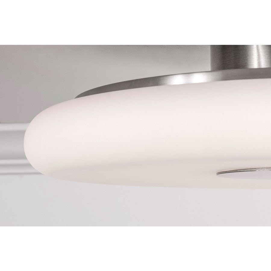 AFX Lighting June 1 Light 18" Flush Mount, Satin Nickel/White