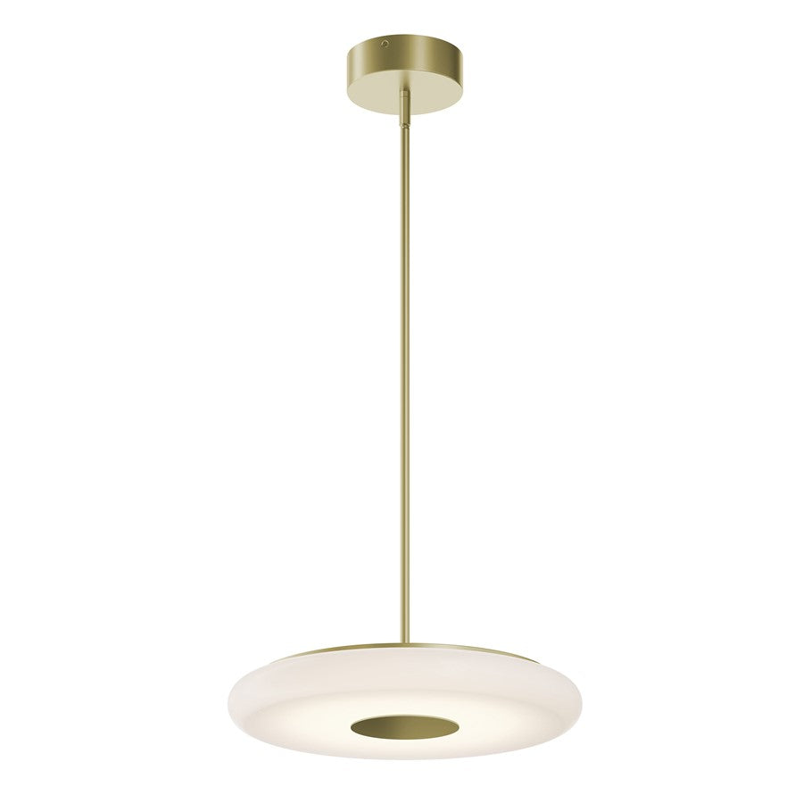 AFX Lighting June 1 Light 18" Pendant, Light Antique Brass/White - JUNP18LAJUDLB