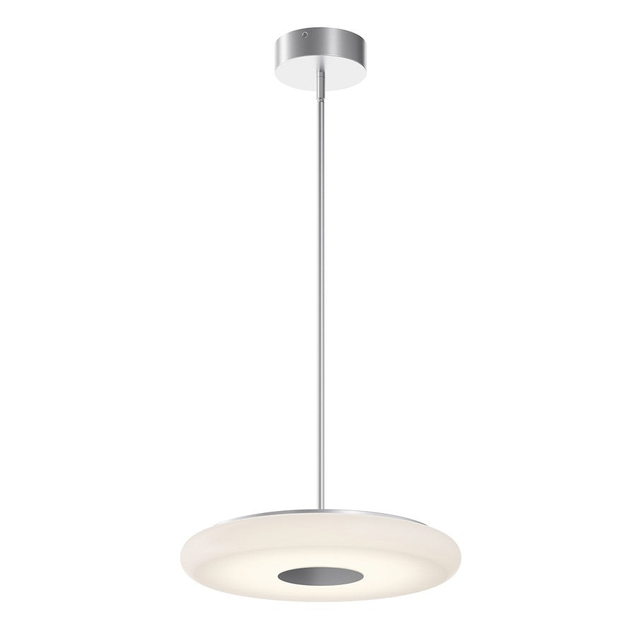 AFX Lighting June 1 Light 18" Pendant, Satin Nickel/White - JUNP18LAJUDSN