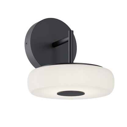 AFX Lighting June 1 Light 8" Wall Sconce, Black/White - JUNS0808LAJUDBK