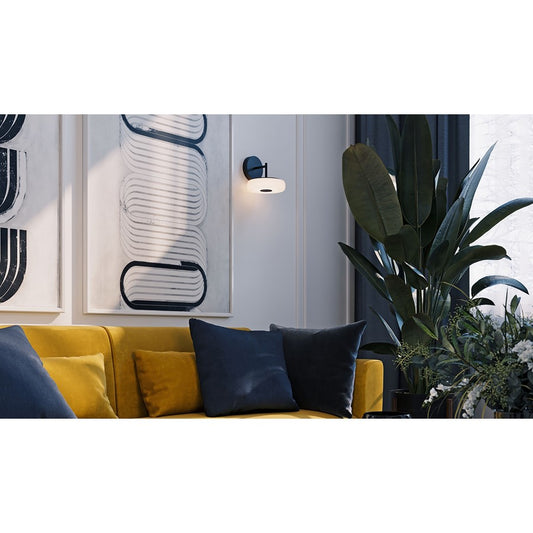 AFX Lighting June 1 Light 8" Wall Sconce, Black/White