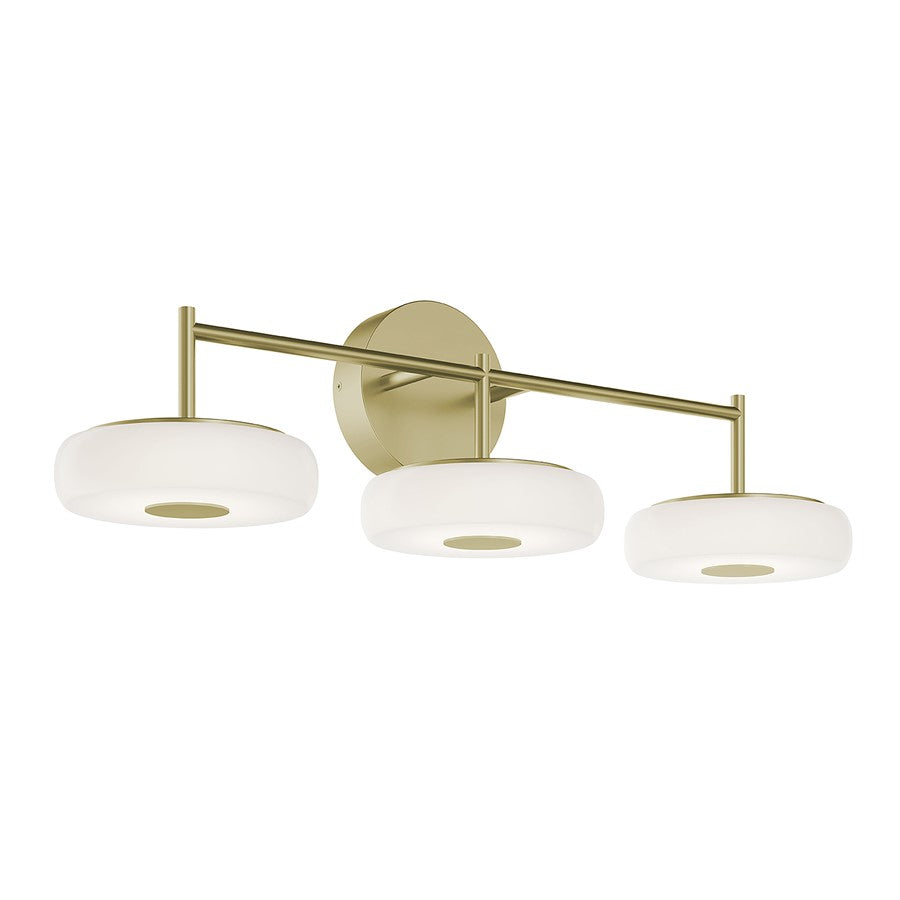 AFX Lighting June 1 Light 30" Vanity Light, Brass/White - JUNV3008LAJUDLB