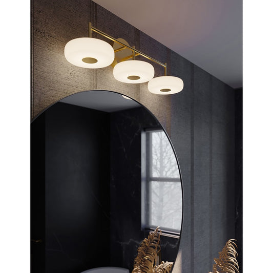 AFX Lighting June 1 Light 30" Vanity Light, Brass/White