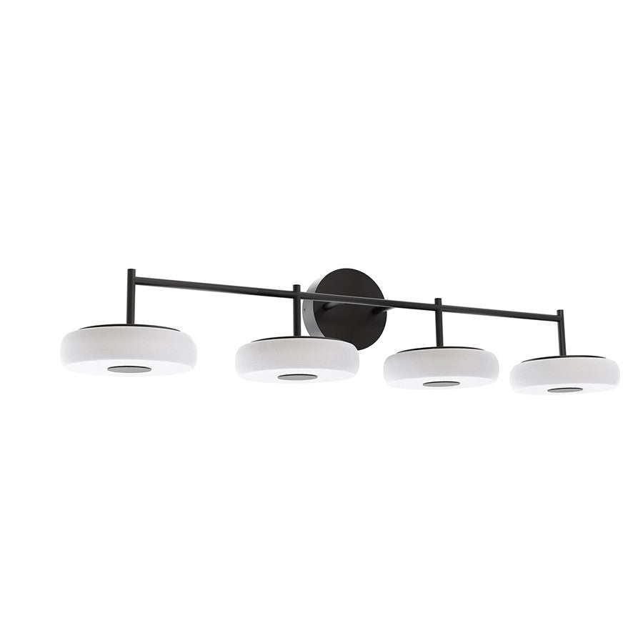 AFX Lighting June 4 Light Vanity Light, Black/White - JUNV4108LAJUDBK