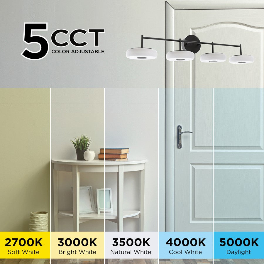 AFX Lighting June 4 Light Vanity Light, Black/White