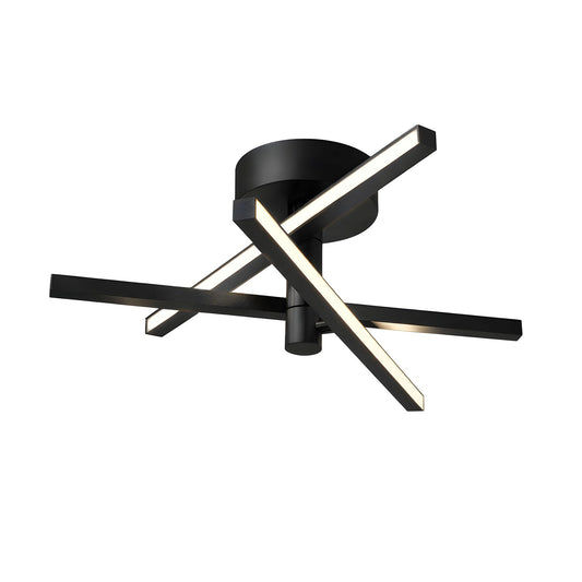 AFX Lighting Knoll 18'' 3Lt LED Flush Mount, Black/White