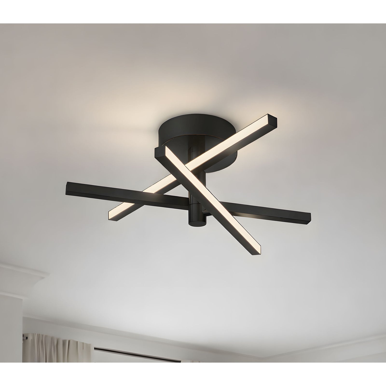 AFX Lighting Knoll 18'' 3Lt LED Flush Mount, Black/White