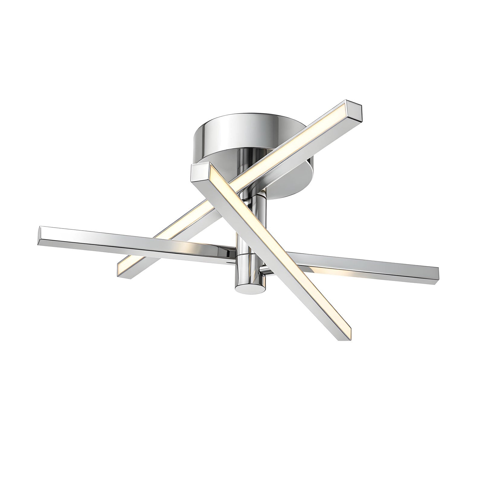 AFX Lighting Knoll 18'' 3Lt LED Flush Mount, Polished Chrome/Wht