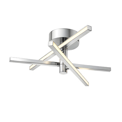 AFX Lighting Knoll 18'' 3Lt LED Flush Mount, Polished Chrome/Wht