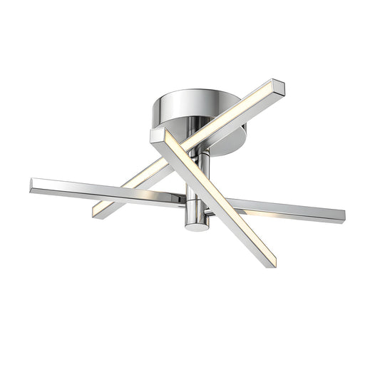 AFX Lighting Knoll 18'' 3Lt LED Flush Mount, Polished Chrome/Wht