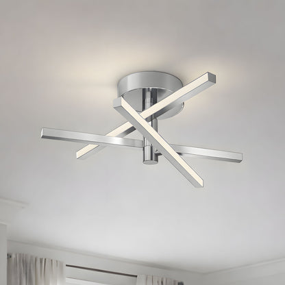 AFX Lighting Knoll 18'' 3Lt LED Flush Mount, Polished Chrome/Wht