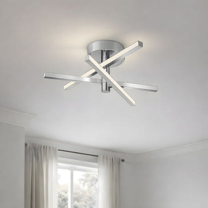 AFX Lighting Knoll 18'' 3Lt LED Flush Mount, Polished Chrome/Wht