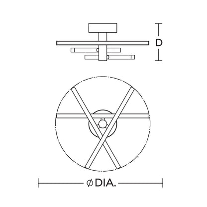 AFX Lighting Knoll 18'' 3Lt LED Flush Mount, Polished Chrome/Wht