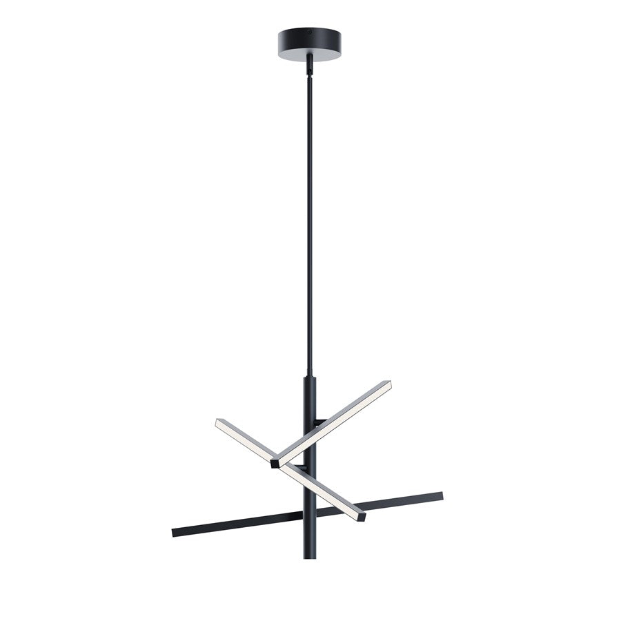 AFX Lighting Knoll 3 Light 24" Pendant, Black/White - KNOP24LAJUDBK