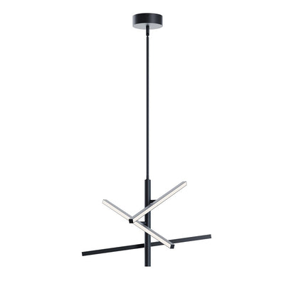 AFX Lighting Knoll 3 Light 24" Pendant, Black/White - KNOP24LAJUDBK