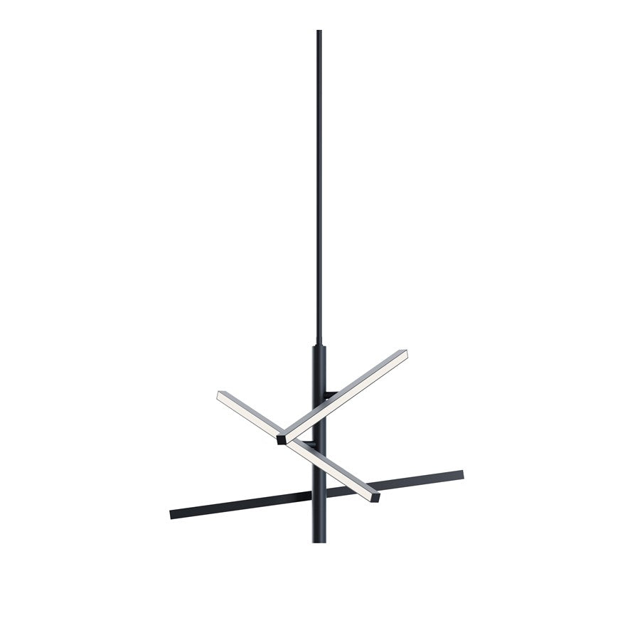 AFX Lighting Knoll 3 Light 24" Pendant, Black/White