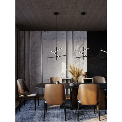 AFX Lighting Knoll 3 Light 24" Pendant, Black/White
