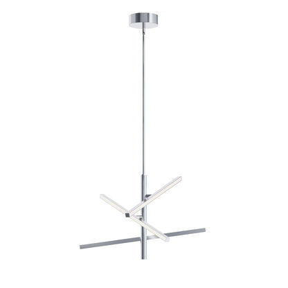 AFX Lighting Knoll 3 Light 24" Pendant, Polished Chrome/White - KNOP24LAJUDPC