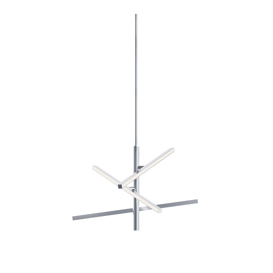 AFX Lighting Knoll 3 Light 24" Pendant, Polished Chrome/White