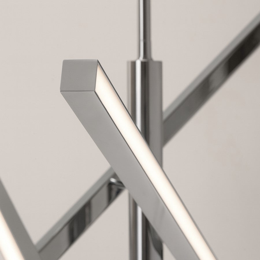AFX Lighting Knoll 3 Light 24" Pendant, Polished Chrome/White