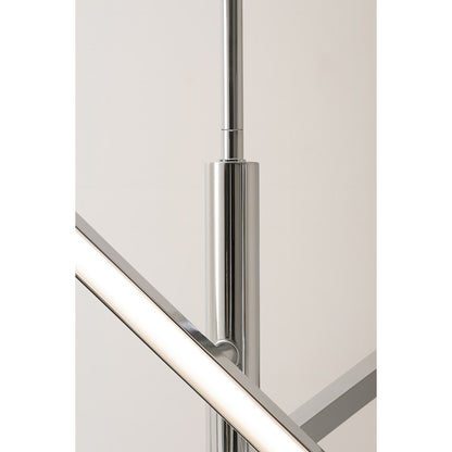 AFX Lighting Knoll 3 Light 24" Pendant, Polished Chrome/White