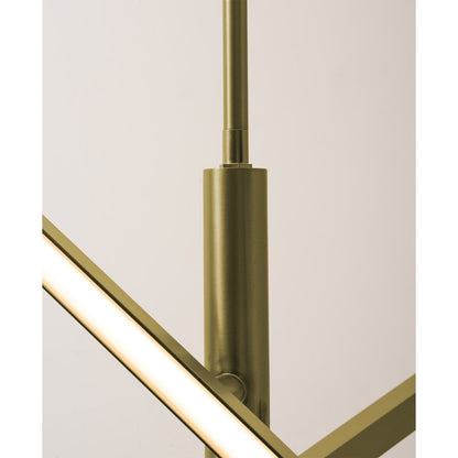 AFX Lighting Knoll 3 Light 36" Pendant, Antique Brass/White