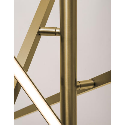 AFX Lighting Knoll 3 Light 36" Pendant, Antique Brass/White