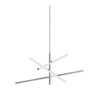 AFX Lighting Knoll 3 Light 36" Pendant, Polished Chrome/White