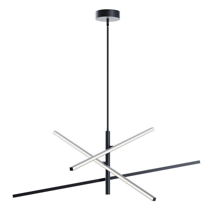 AFX Lighting Knoll 3 Light 48" Pendant, Black/White - KNOP48LAJUDBK