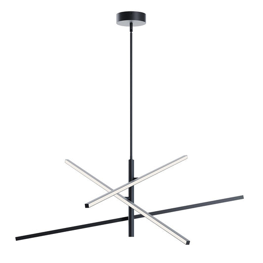 AFX Lighting Knoll 3 Light 48" Pendant, Black/White - KNOP48LAJUDBK