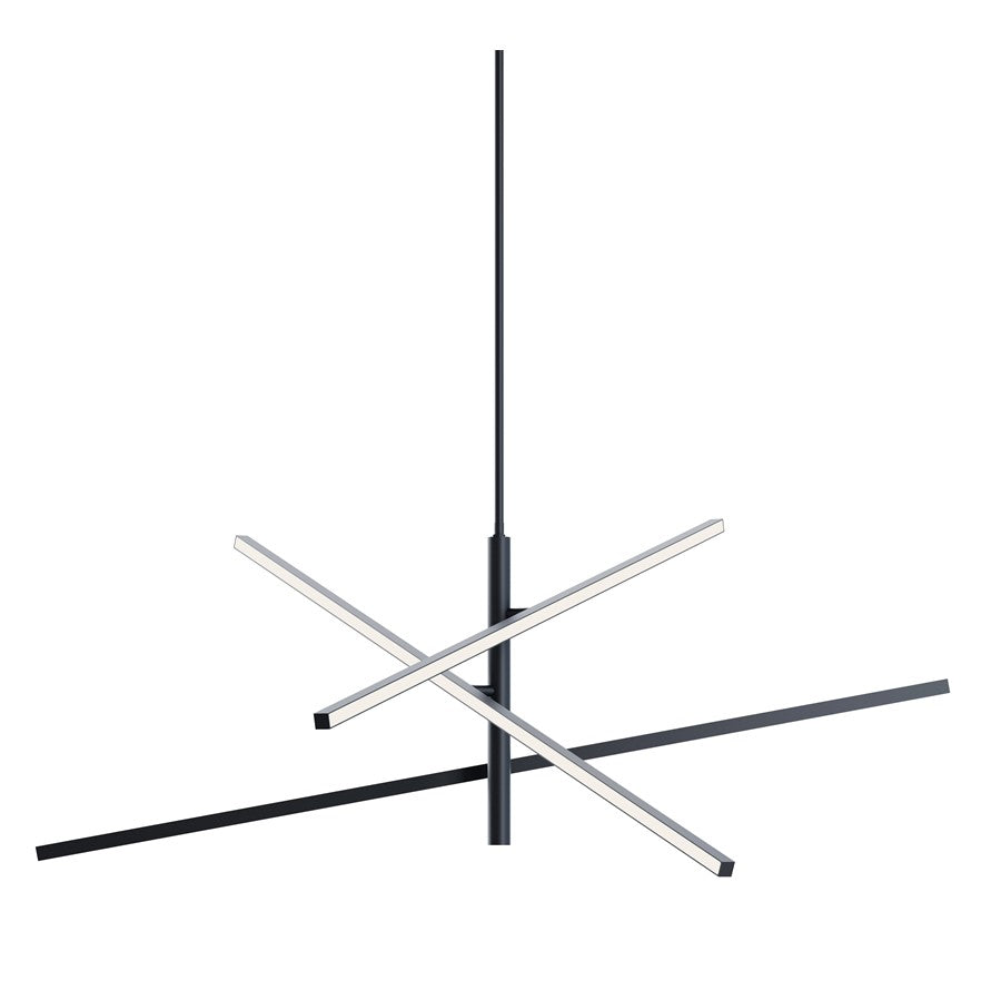 AFX Lighting Knoll 3 Light 48" Pendant, Black/White