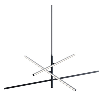 AFX Lighting Knoll 3 Light 48" Pendant, Black/White