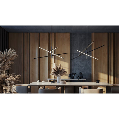 AFX Lighting Knoll 3 Light 48" Pendant, Black/White