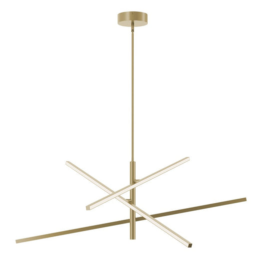 AFX Lighting Knoll 3 Light 48" Pendant, Antique Brass/White - KNOP48LAJUDLB