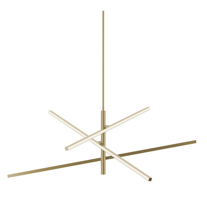 AFX Lighting Knoll 3 Light 48" Pendant, Antique Brass/White