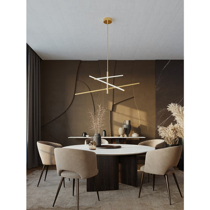 AFX Lighting Knoll 3 Light 48" Pendant, Antique Brass/White