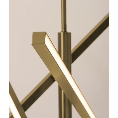 AFX Lighting Knoll 3 Light 48" Pendant, Antique Brass/White