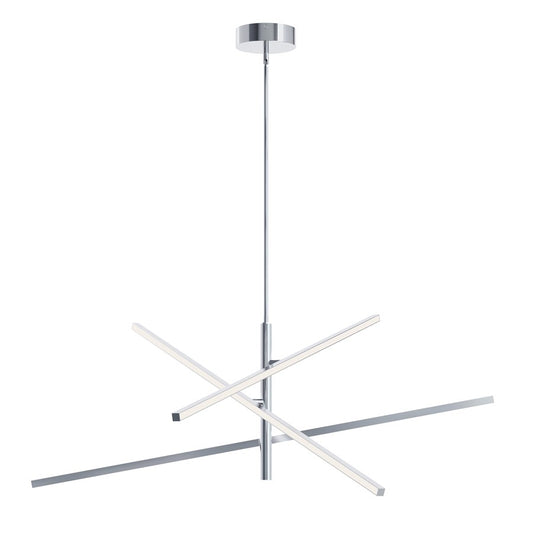 AFX Lighting Knoll 3 Light 48" Pendant, Polished Chrome/White - KNOP48LAJUDPC