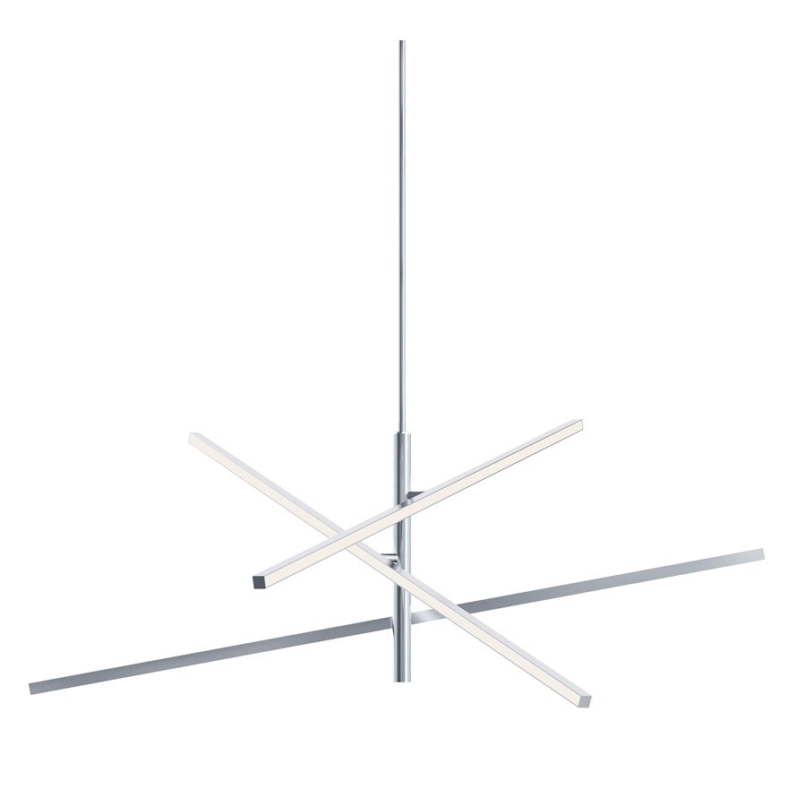 AFX Lighting Knoll 3 Light 48" Pendant, Polished Chrome/White