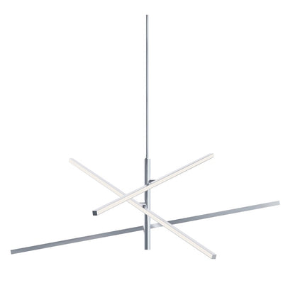 AFX Lighting Knoll 3 Light 48" Pendant, Polished Chrome/White