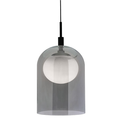 AFX Lighting Kiran 1LT LED 8" Pendant, Brass/3000K, 120V/Smoke - KRNP08L30D1BK