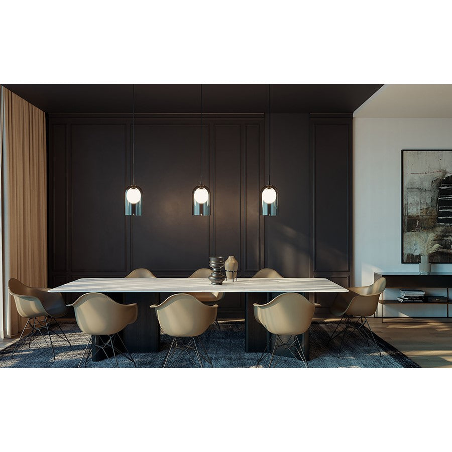 AFX Lighting Kiran 3 Light Round Pendant, Black/Smoke