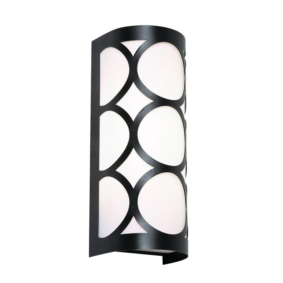 AFX Lighting Lake 2LT 13'' Candelabra Base Sconce, Black/White - LAKS0513CBBK
