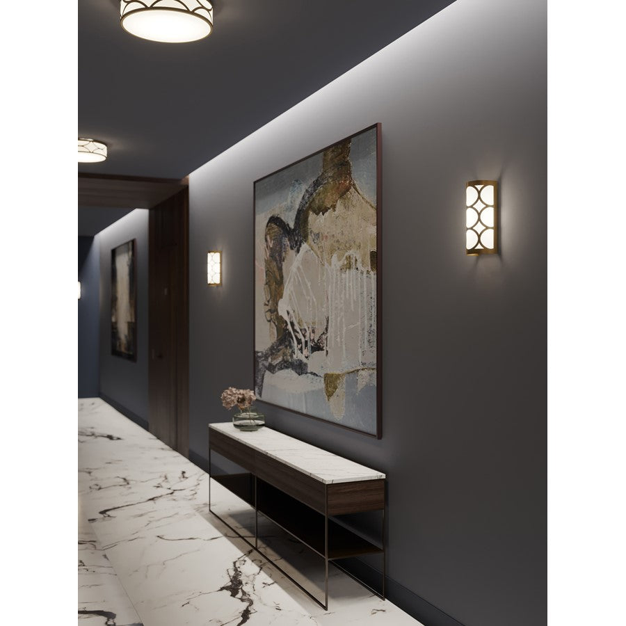 AFX Lighting Lake 2LT 13'' Candelabra Base Sconce, Gold/White