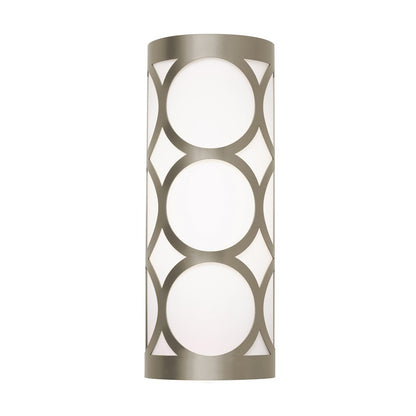 AFX Lighting Lake 2LT 13'' Candelabra Base Sconce, Nickel/White