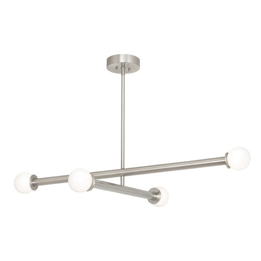 AFX Lighting Lane 4 Light Pendant, Satin Nickel/White - LANP36LAJUDSN