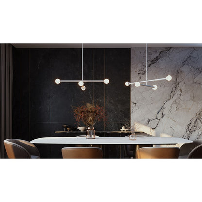 AFX Lighting Lane 4 Light Pendant, Satin Nickel/White